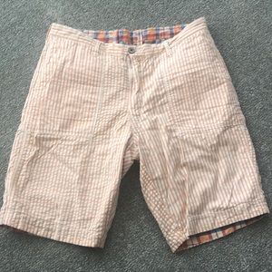 Reversible cotton Bermuda shorts